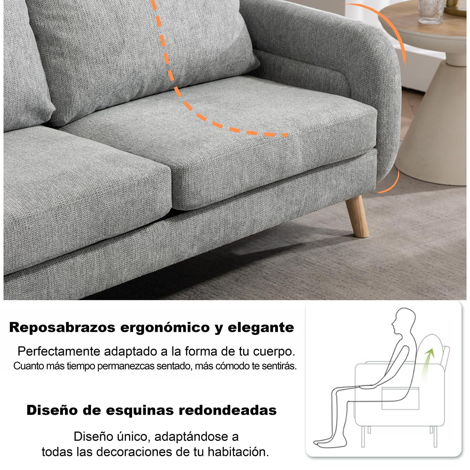 Foto 6 | Loveseat FurnitureR Foal Gris