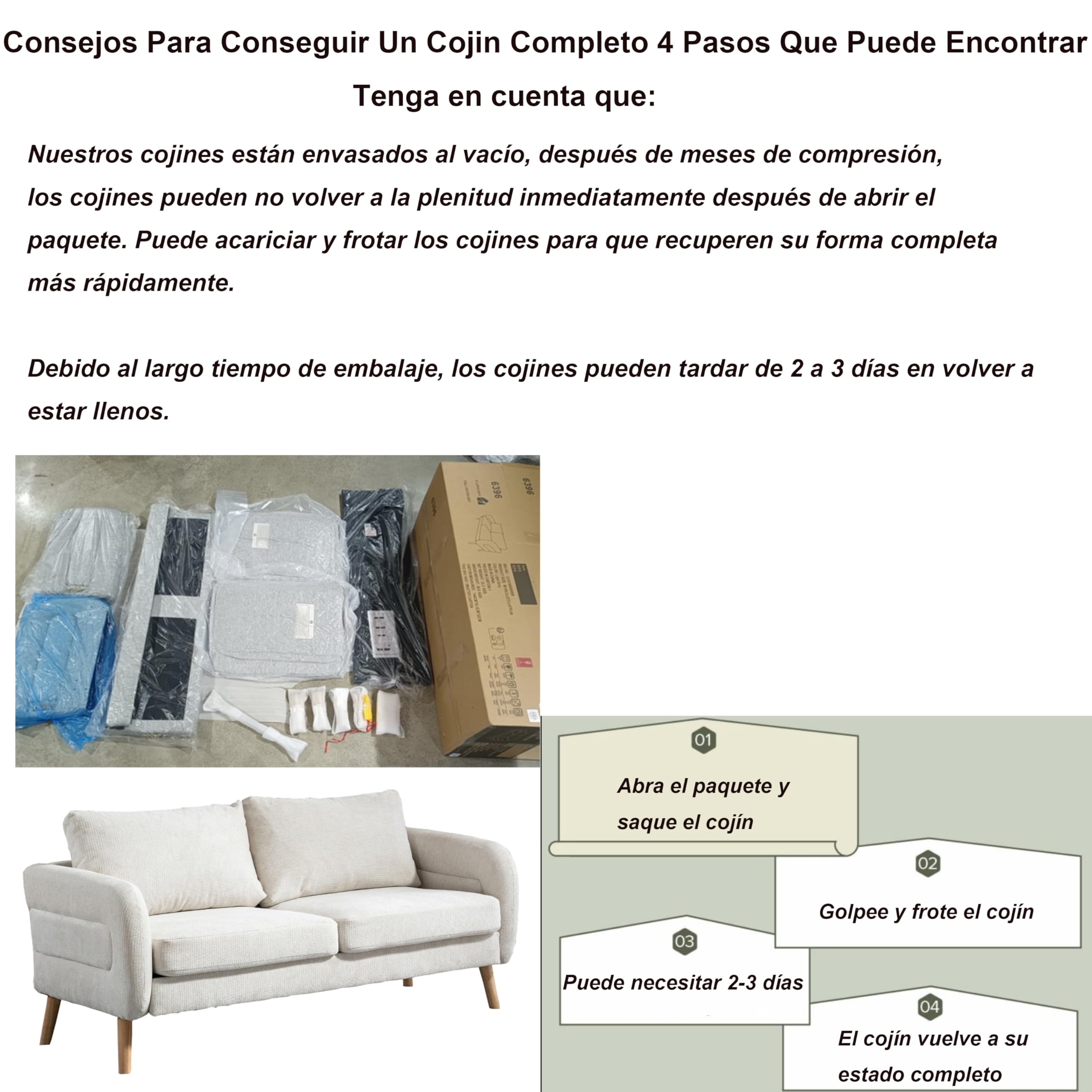 Foto 9 pulgar | Loveseat FurnitureR Foal Beige