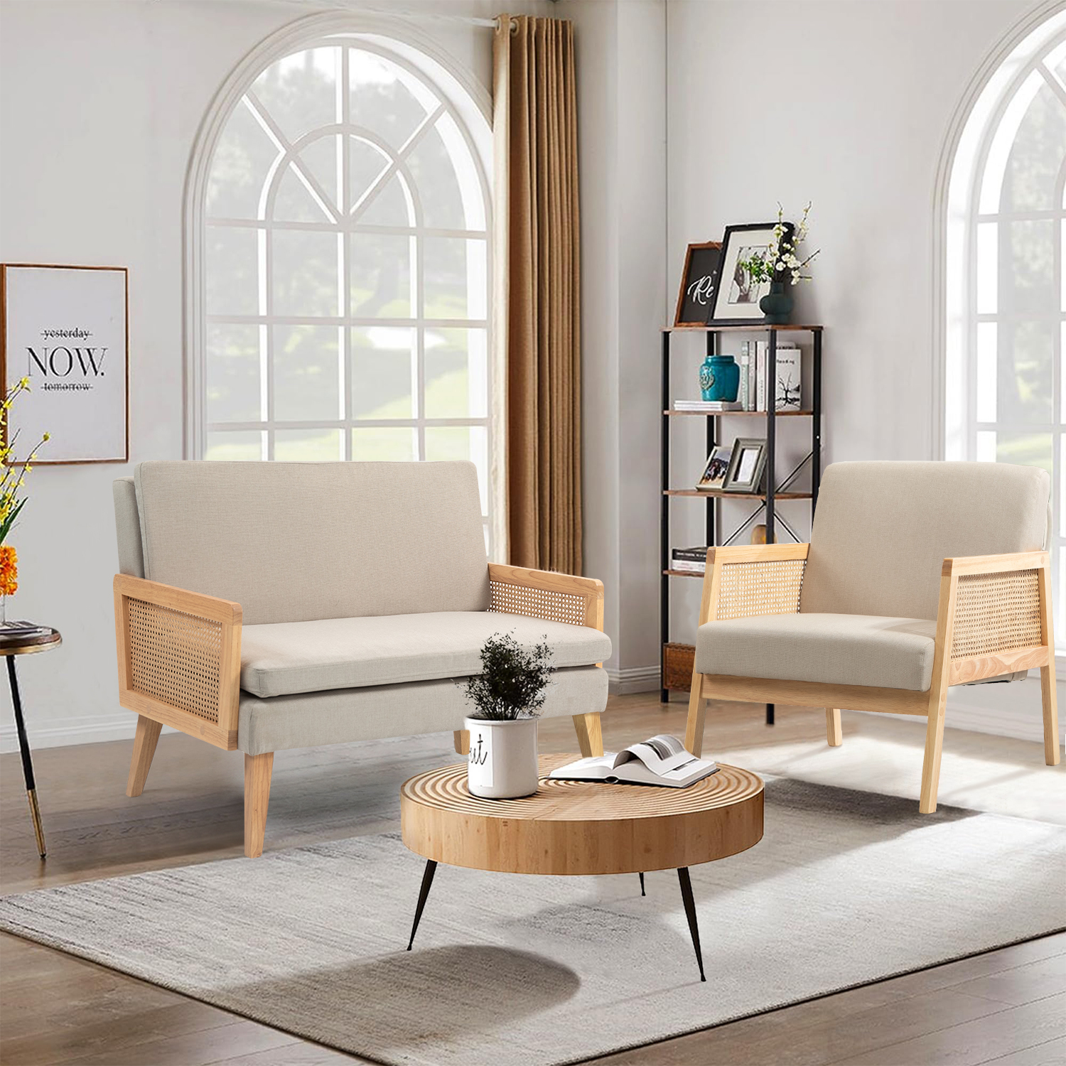 Foto 5 | Sofá Yatahome Versátil De 2 Plazas Con Estilo Natural