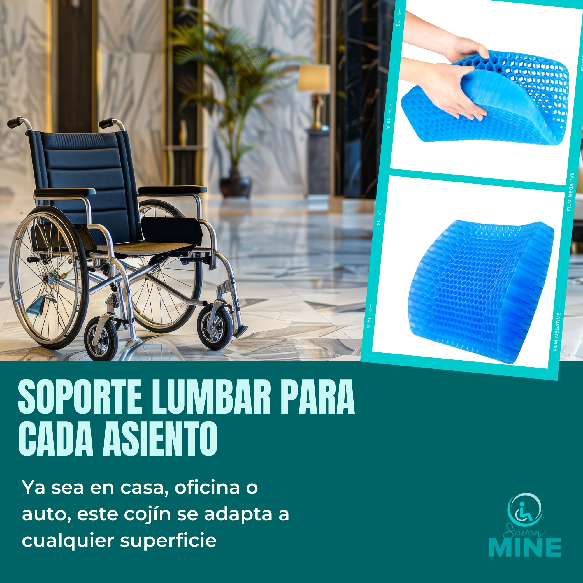 Foto 5 pulgar | Cojín de Soporte Lumbar SC Super Confort de Gel