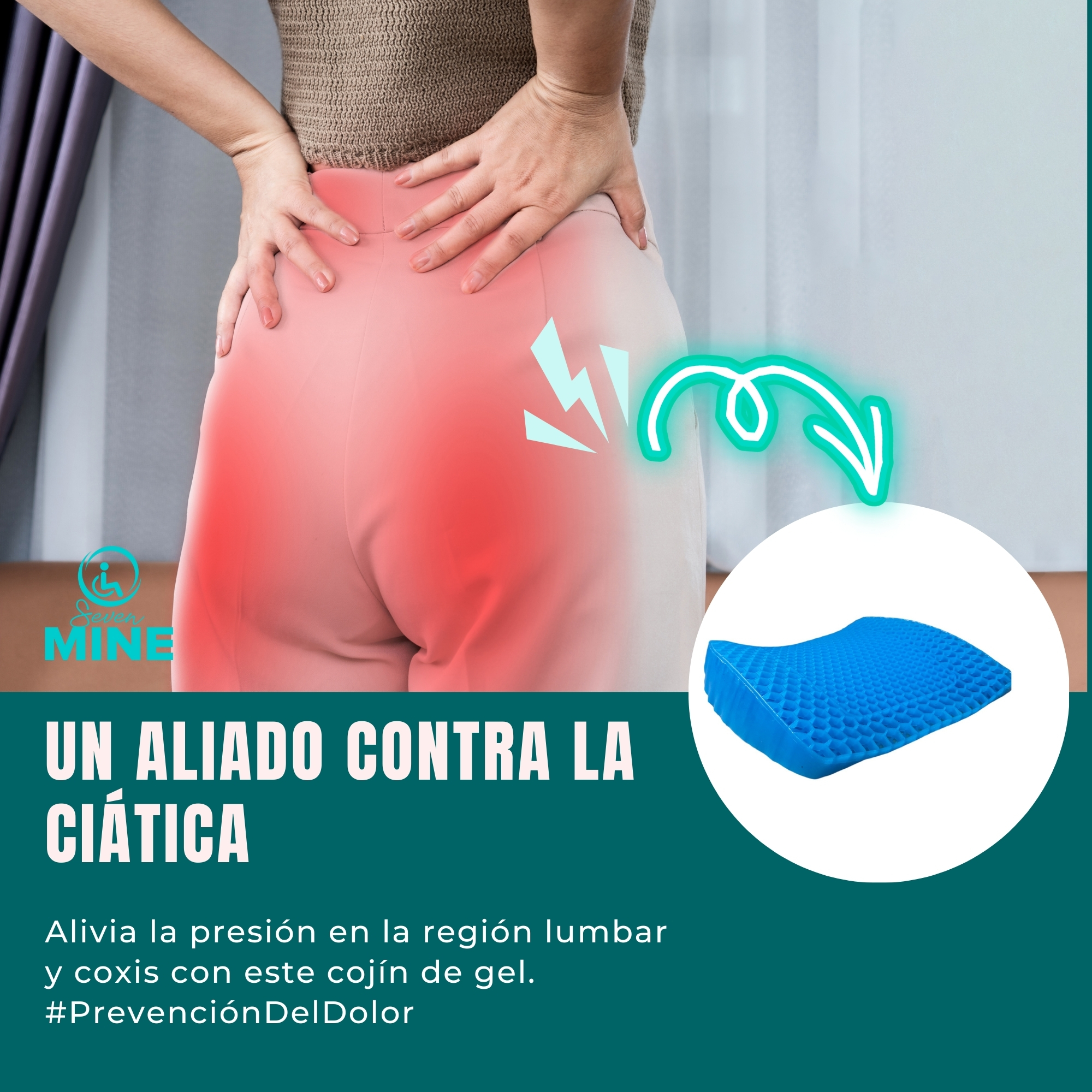 Foto 7 pulgar | Cojín de Soporte Lumbar SC Super Confort de Gel