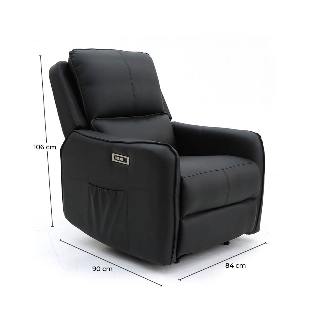 Foto 5 | Sillón Reposet Reclinable Eléctrico con Masajeador Vanlig Quebec Negro