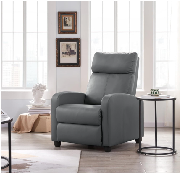 Foto 4 pulgar | Sillón Reclinable Individual Gris Bluelander