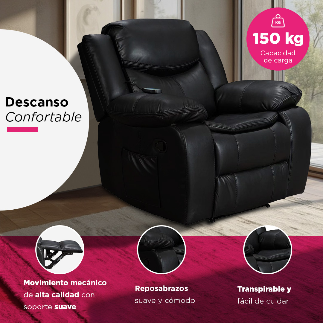 Foto 4 pulgar | Sillon Reposet Burgo  Negro