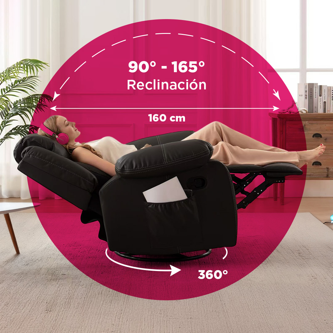 Foto 5 | Sillon Reposet Burgo  Negro