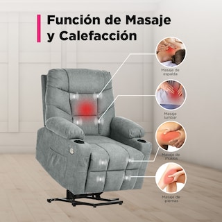 Foto 3 | Sillon Reposet Electrico Reclinable Con Masaje Weimar Gris