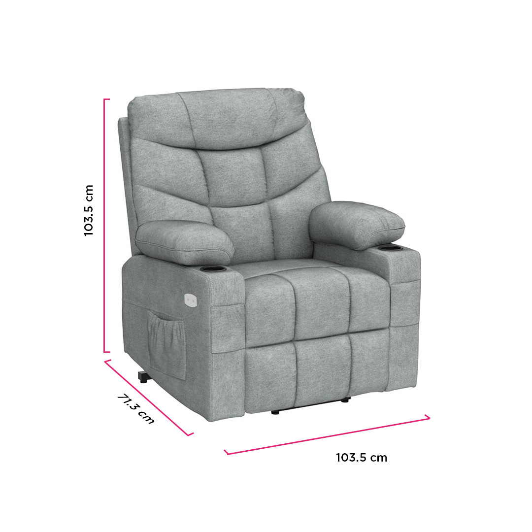 Foto 7 pulgar | Sillon Reposet Electrico  Reclinable Con Masaje  Weimar Gris