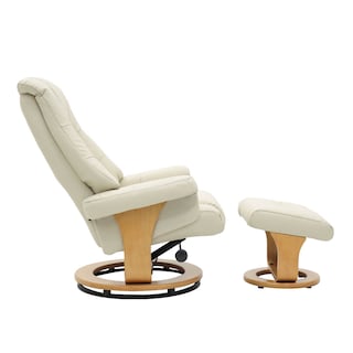 Foto 4 | Sillón Reposet Mecedora con Taburete Vanlig Paris Blanco