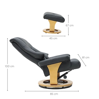 Foto 5 | Sillón Reposet Mecedora con Taburete Vanlig Paris Negro