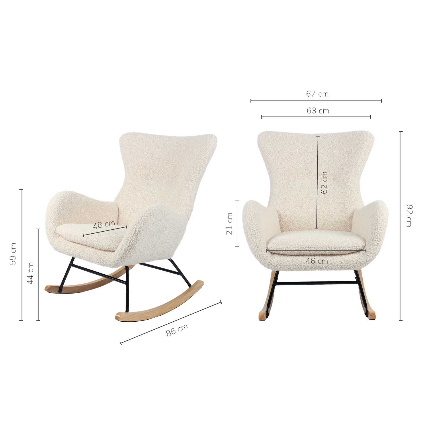Foto 6 pulgar | Sillón Mecedora Top Living Tavia Beige