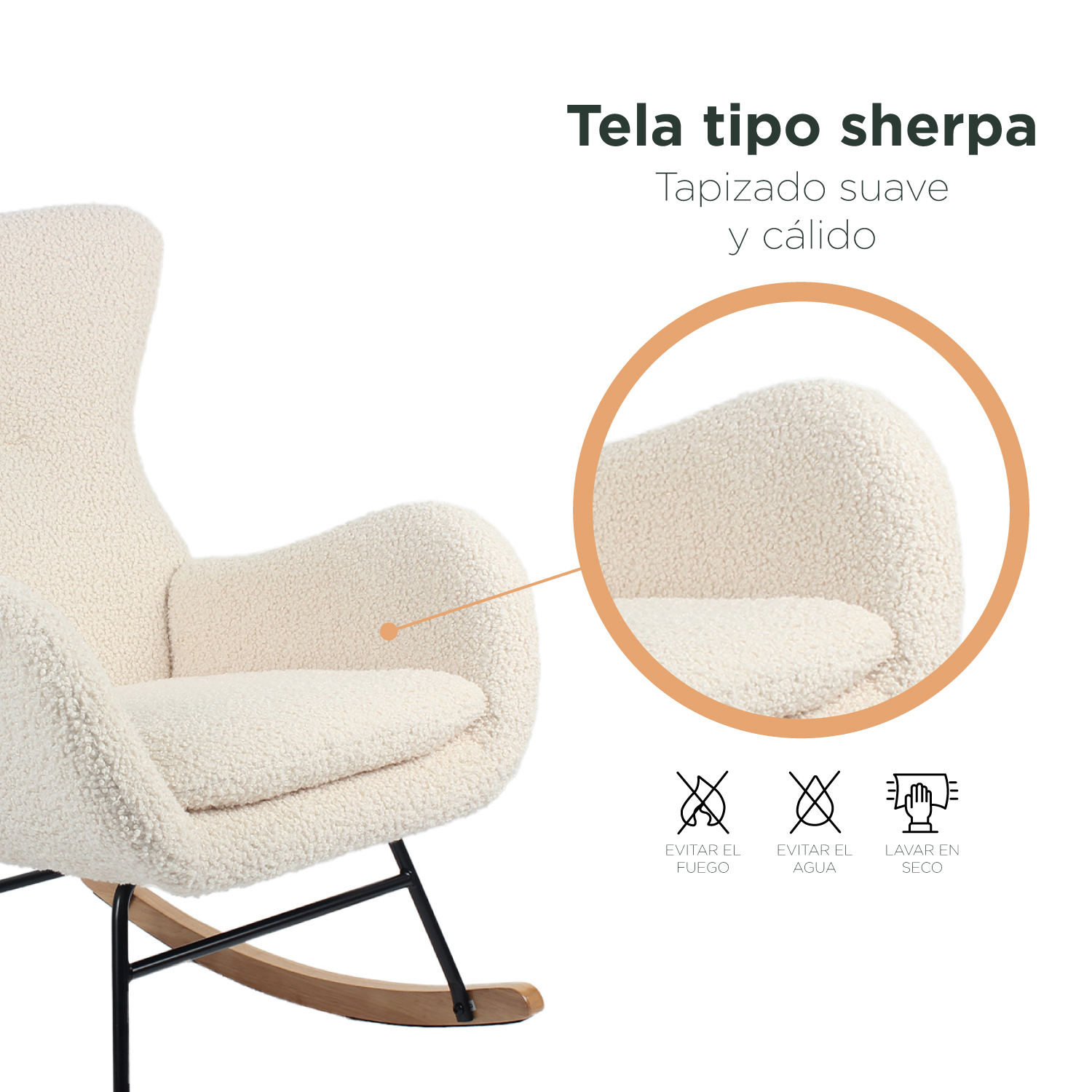 Foto 7 pulgar | Sillón Mecedora Top Living Tavia Beige
