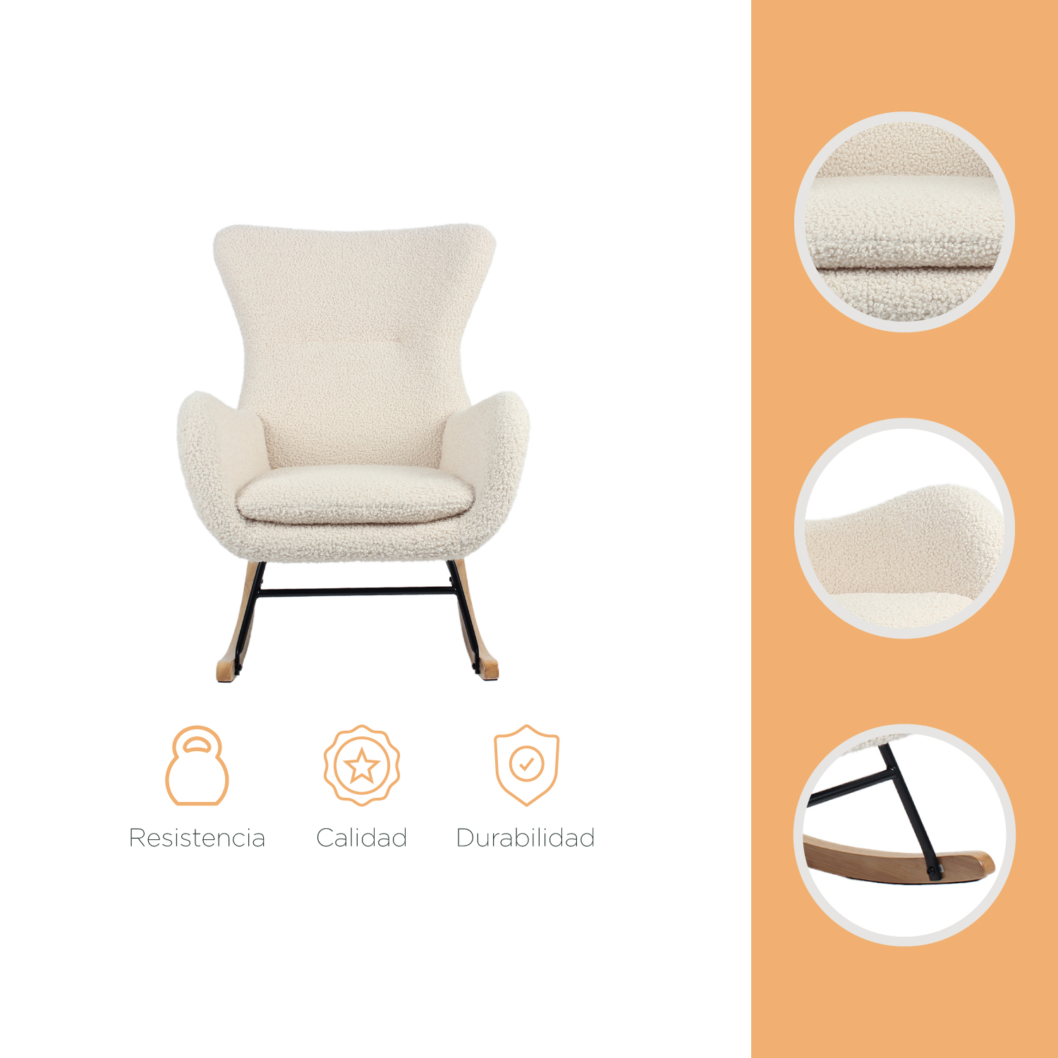 Foto 8 pulgar | Sillón Mecedora Top Living Tavia Beige