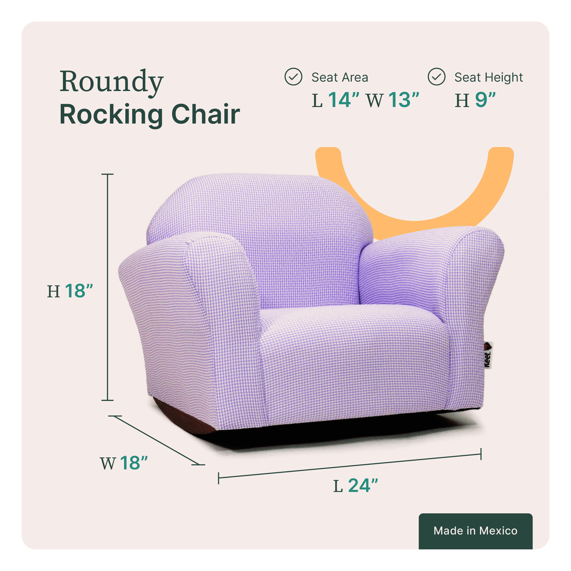 Foto 6 pulgar | Sillon Mecedora Con Patas Mecedoras De Madera Solida