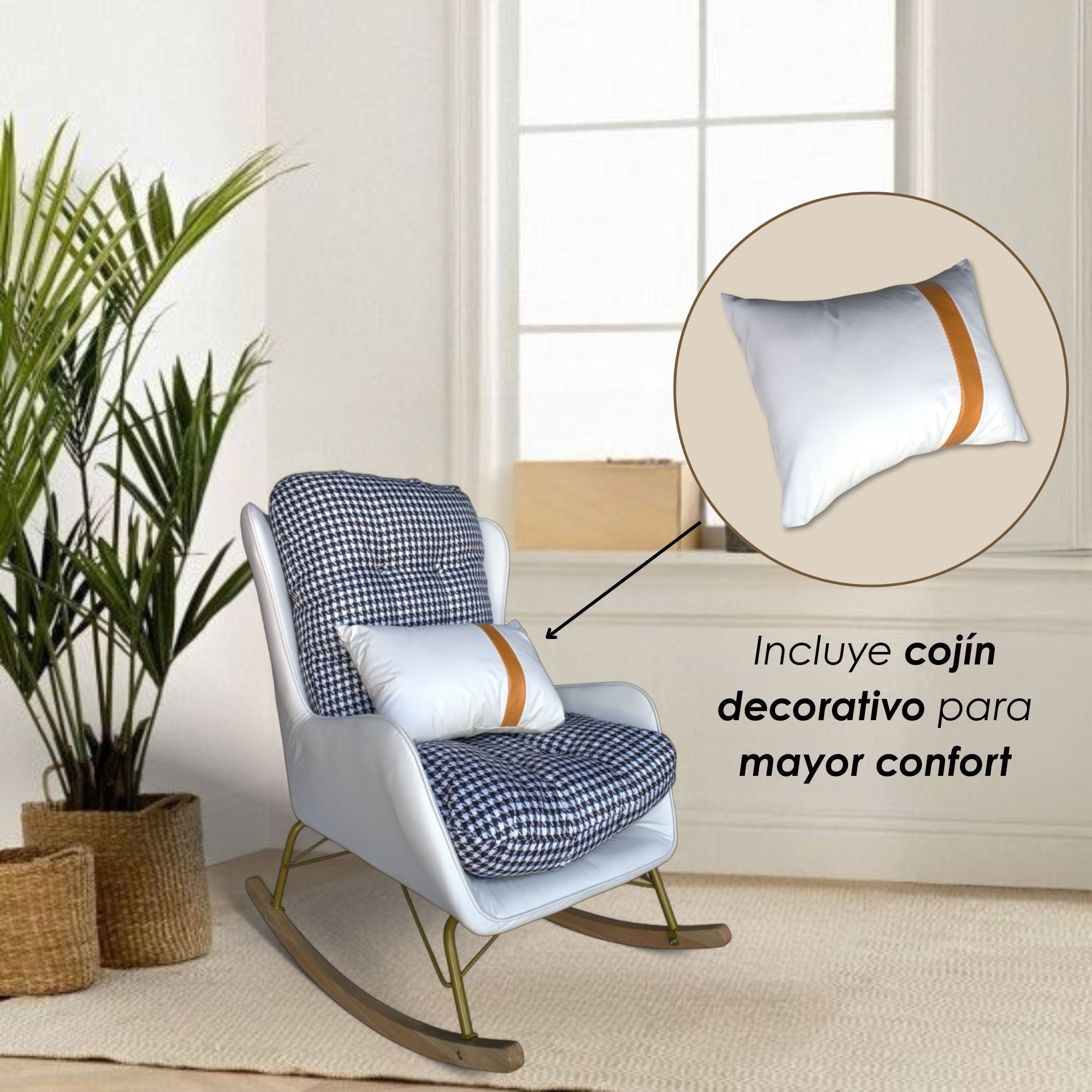 Foto 9 pulgar | Ilios Innova | Silla Mecedora: Diseño Ergonómico con Cojín Incluido