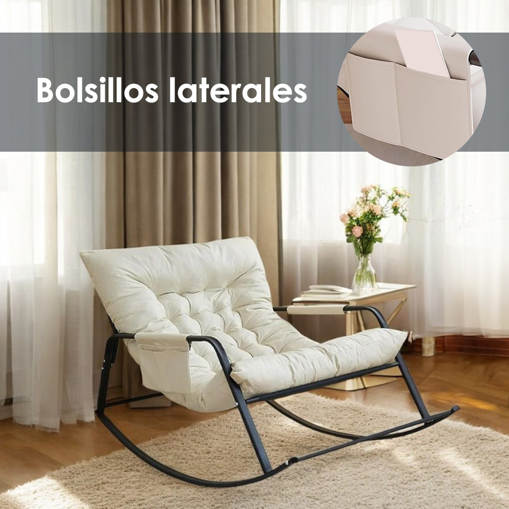 Foto 7 pulgar | Silla Mecedora Ilios Innova Oslo Color Beige
