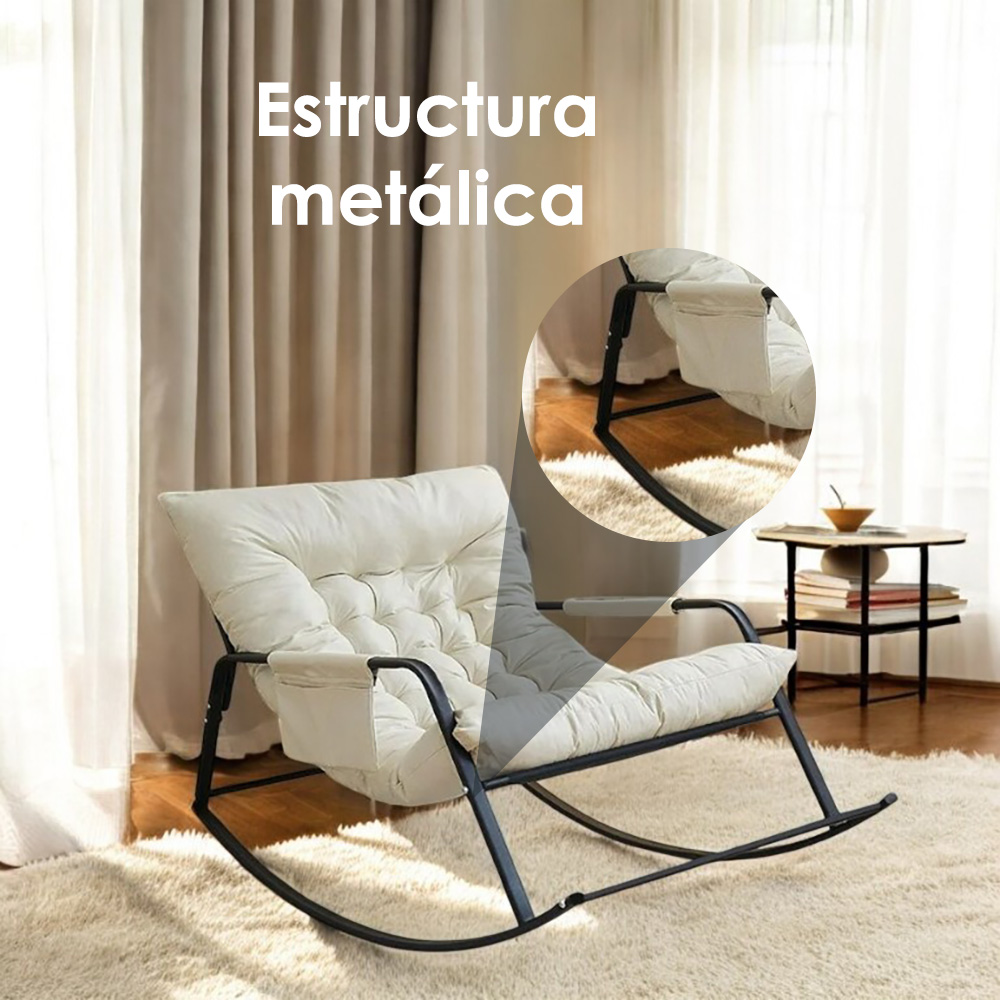 Foto 9 pulgar | Silla Mecedora Ilios Innova Oslo Color Beige