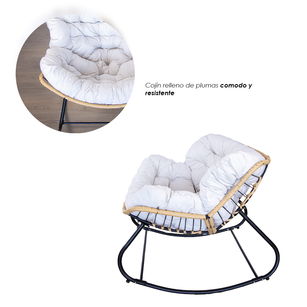 Foto 7 pulgar | Ilios Innova | Silla Mecedora Acojinada Moderna Con Cojín