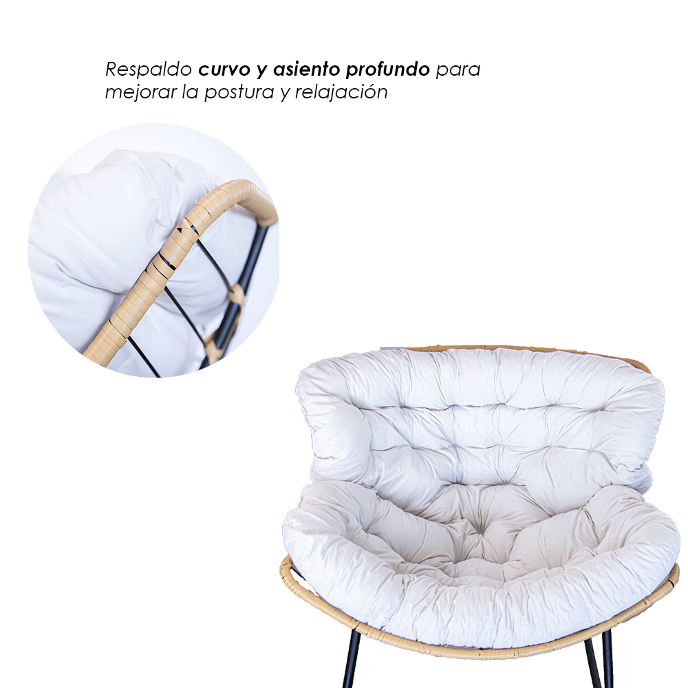 Foto 8 pulgar | Ilios Innova | Silla Mecedora Acojinada Moderna Con Cojín