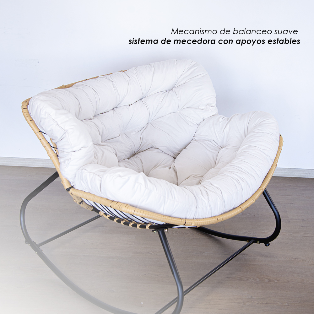 Foto 9 pulgar | Ilios Innova | Silla Mecedora Acojinada Moderna Con Cojín