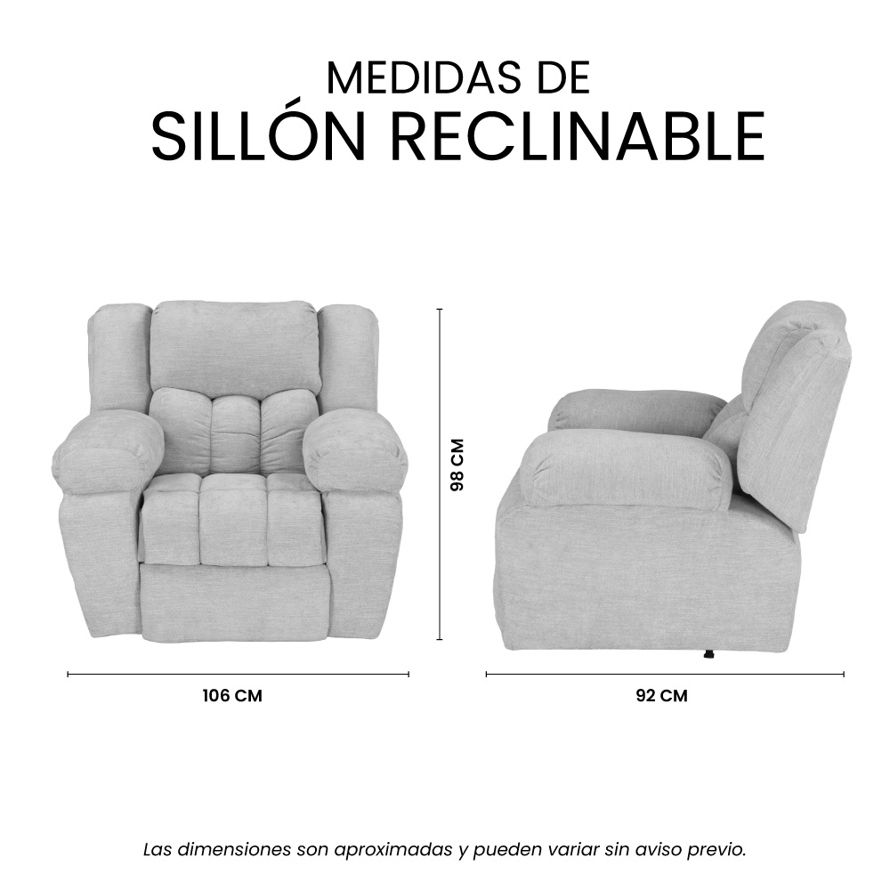 Foto 8 | Sillón Trinity Rexons Reclinable Mecedora Color Gris Plata