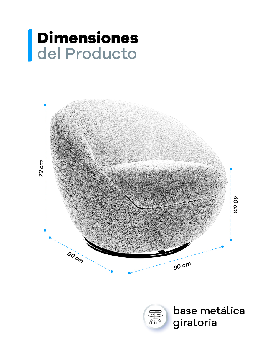 Foto 5 | Sillón Ocasional Giratorio de Luca
