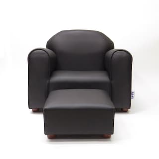 Foto 1 | Sillón Keet Vynil Brown con Banco Ottoman