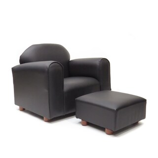 Foto 2 | Sillón Keet Vynil Brown con Banco Ottoman