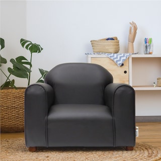 Foto 4 | Sillón Keet Vynil Brown con Banco Ottoman