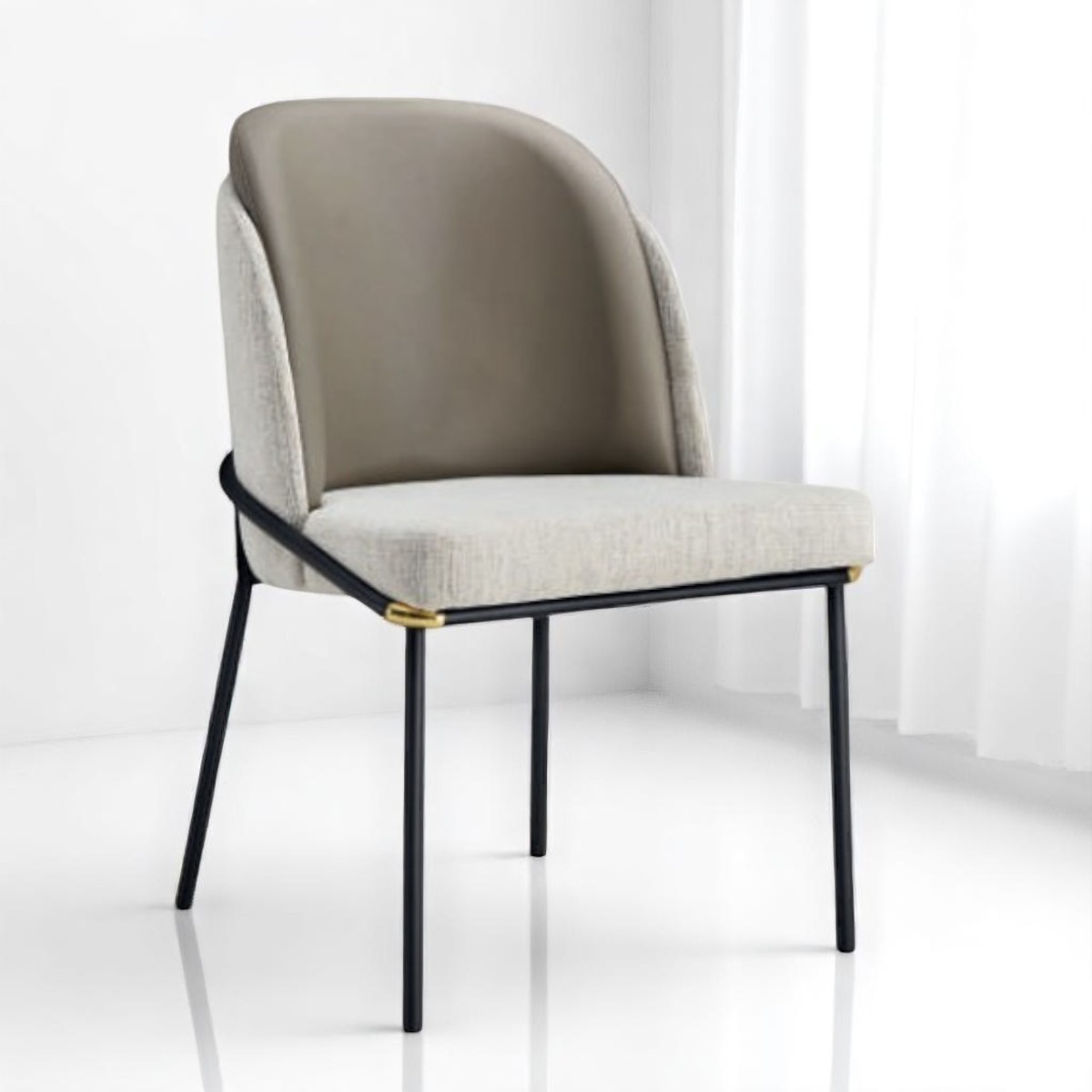Foto 4 pulgar | Silla Hank  Pu/tela Gris