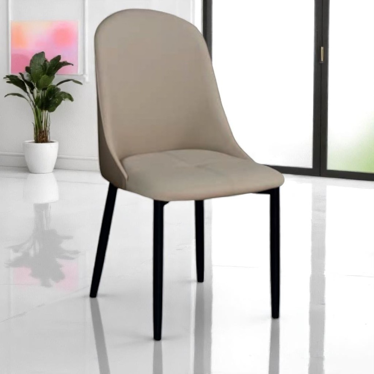 Foto 4 pulgar | Silla Bicolor Eliot Beige