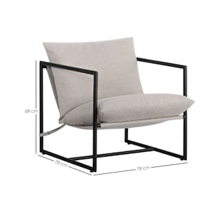 Foto 2 | Ilios Innova | Silla De Acento Kyo Gris, Estilo Industrial Minimalista, Estructura Metálica Negra Con Cojines Acolcha