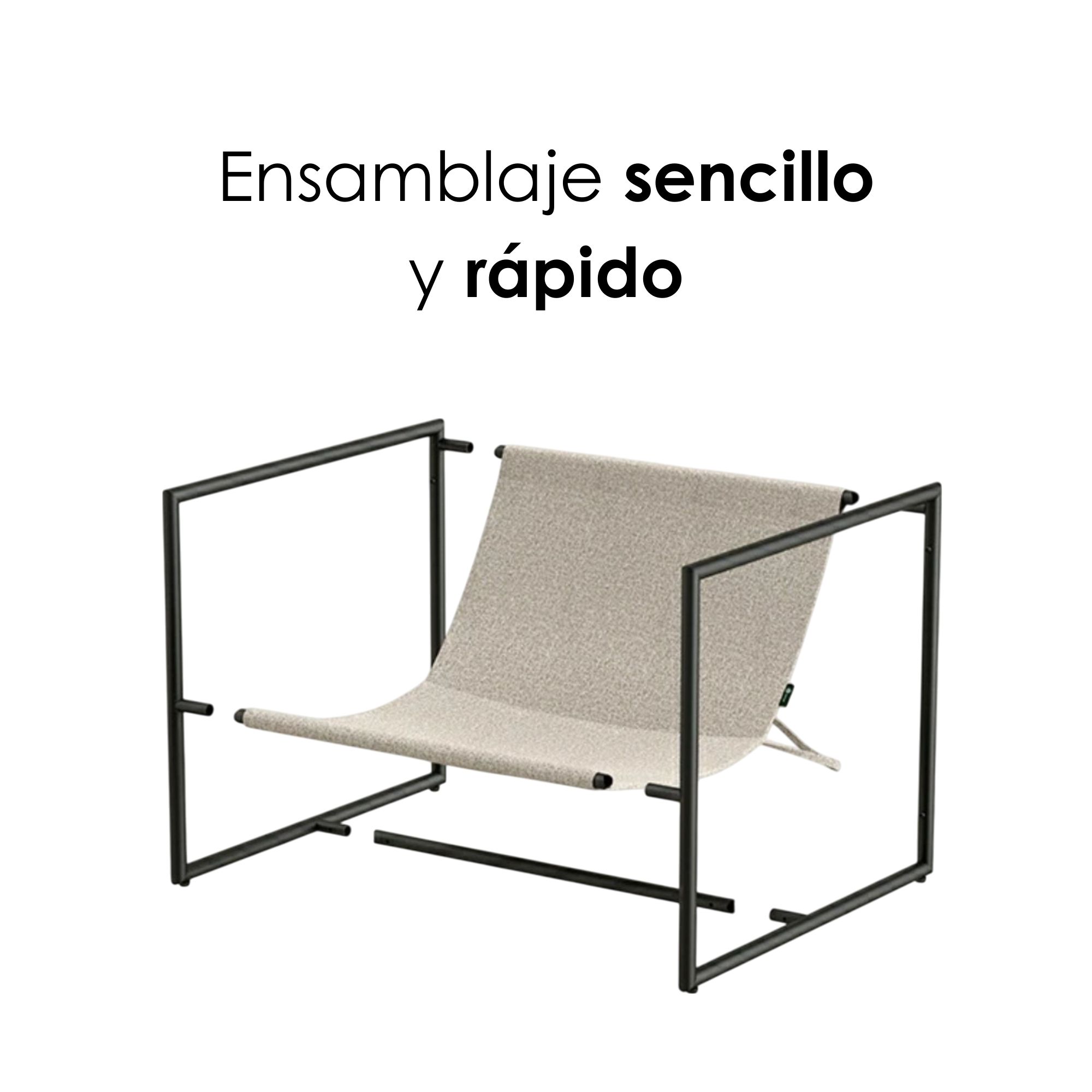 Foto 8 pulgar | Ilios Innova |  Silla De Acento Kyo Gris, Estilo Industrial Minimalista, Estructura Metálica Negra Con Cojines Acolcha
