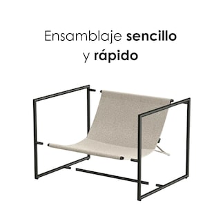 Foto 7 | Ilios Innova | Silla De Acento Kyo Gris, Estilo Industrial Minimalista, Estructura Metálica Negra Con Cojines Acolcha