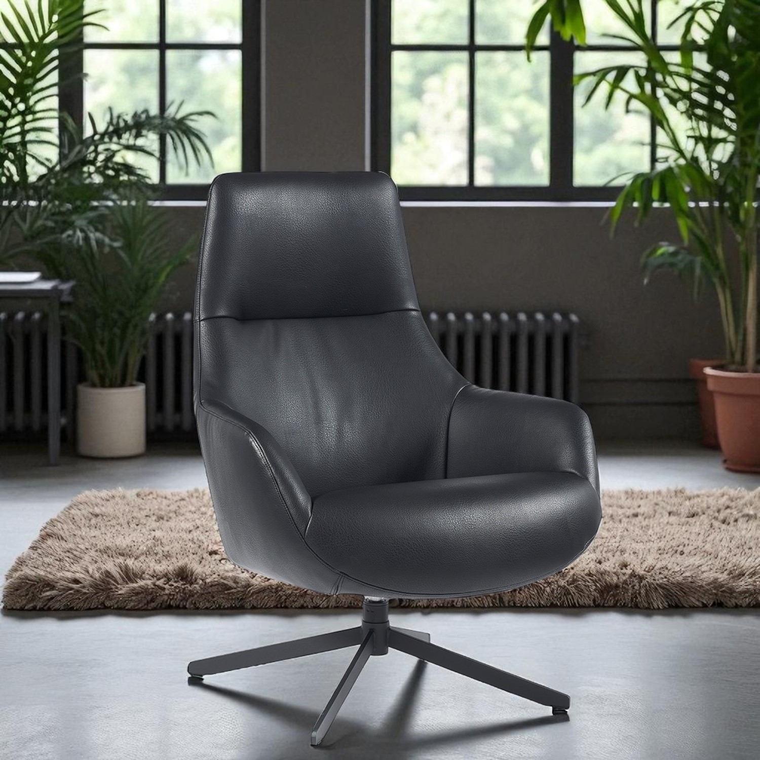 Foto 3 pulgar | Sillon Ocasional Rusia Vinipiel Negro