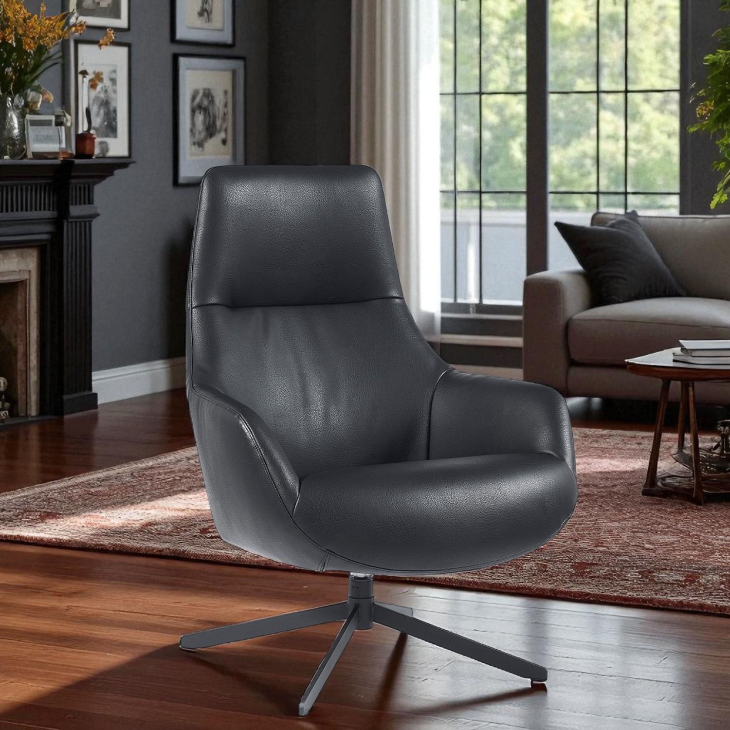 Foto 4 pulgar | Sillon Ocasional Rusia Vinipiel Negro