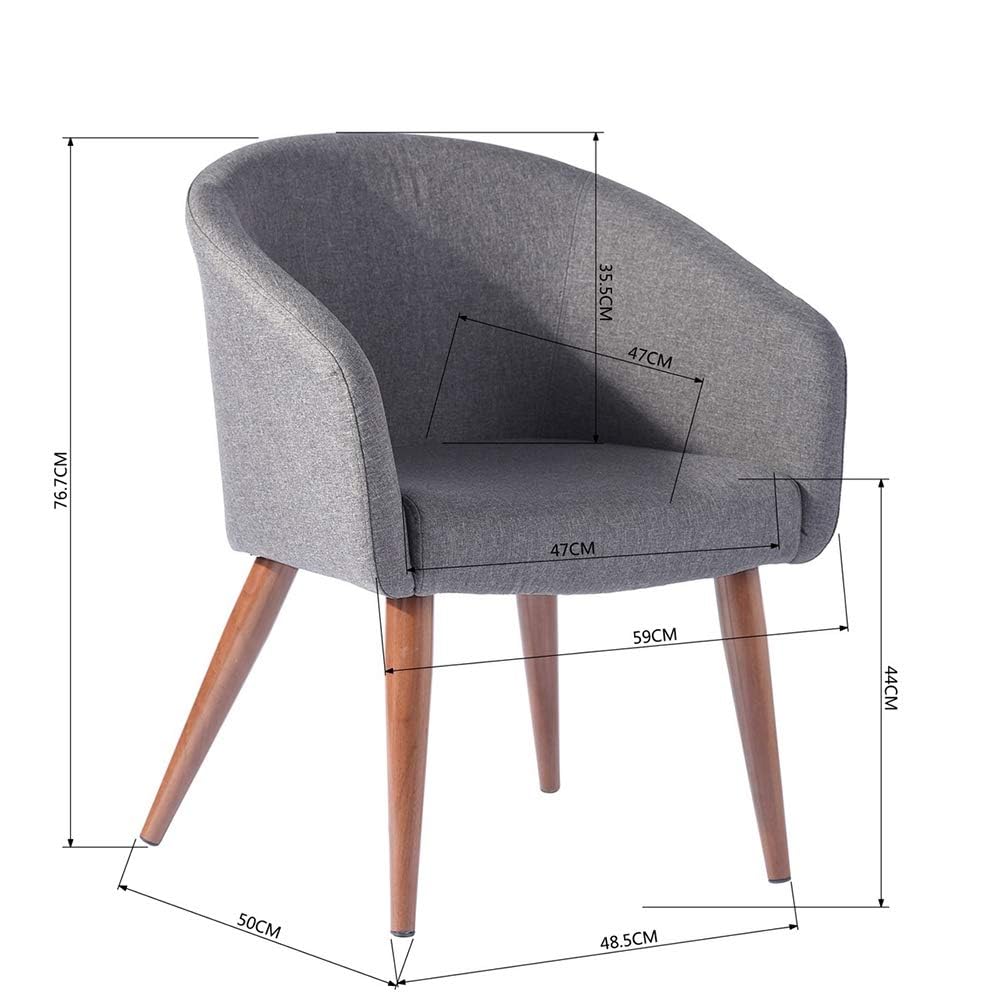 Foto 4 pulgar | Silla Decorativa Furniturer Aokelan Gris 59 X 50 X 76.7 Cm