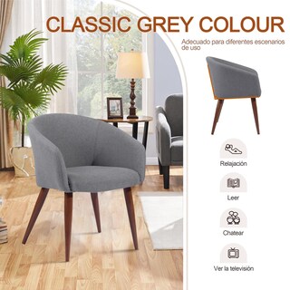 Foto 5 | Silla Decorativa Furniturer Aokelan Gris 59 X 50 X 76.7 Cm
