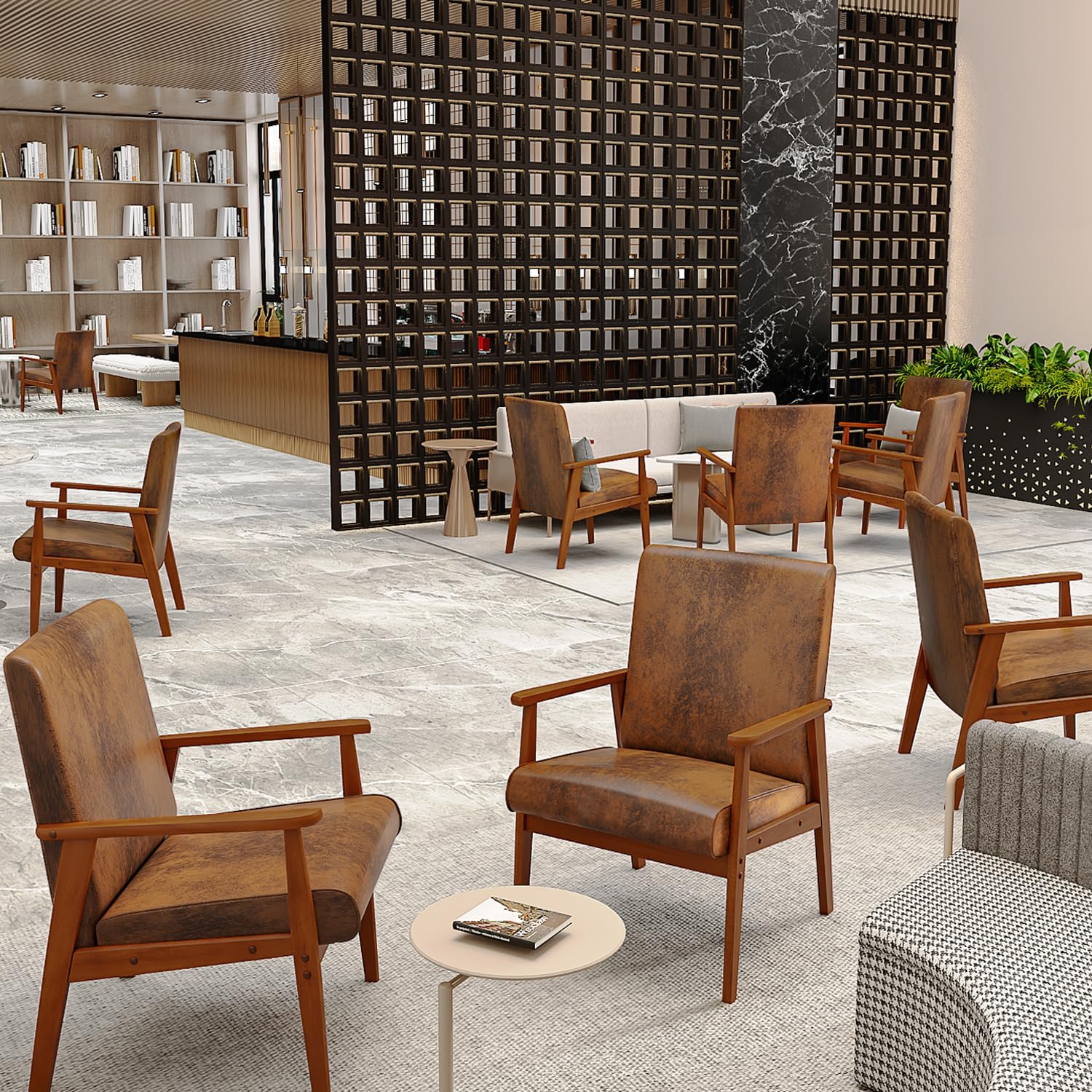 Foto 2 | Silla de Madera FurnitureR Bruqax Marrón