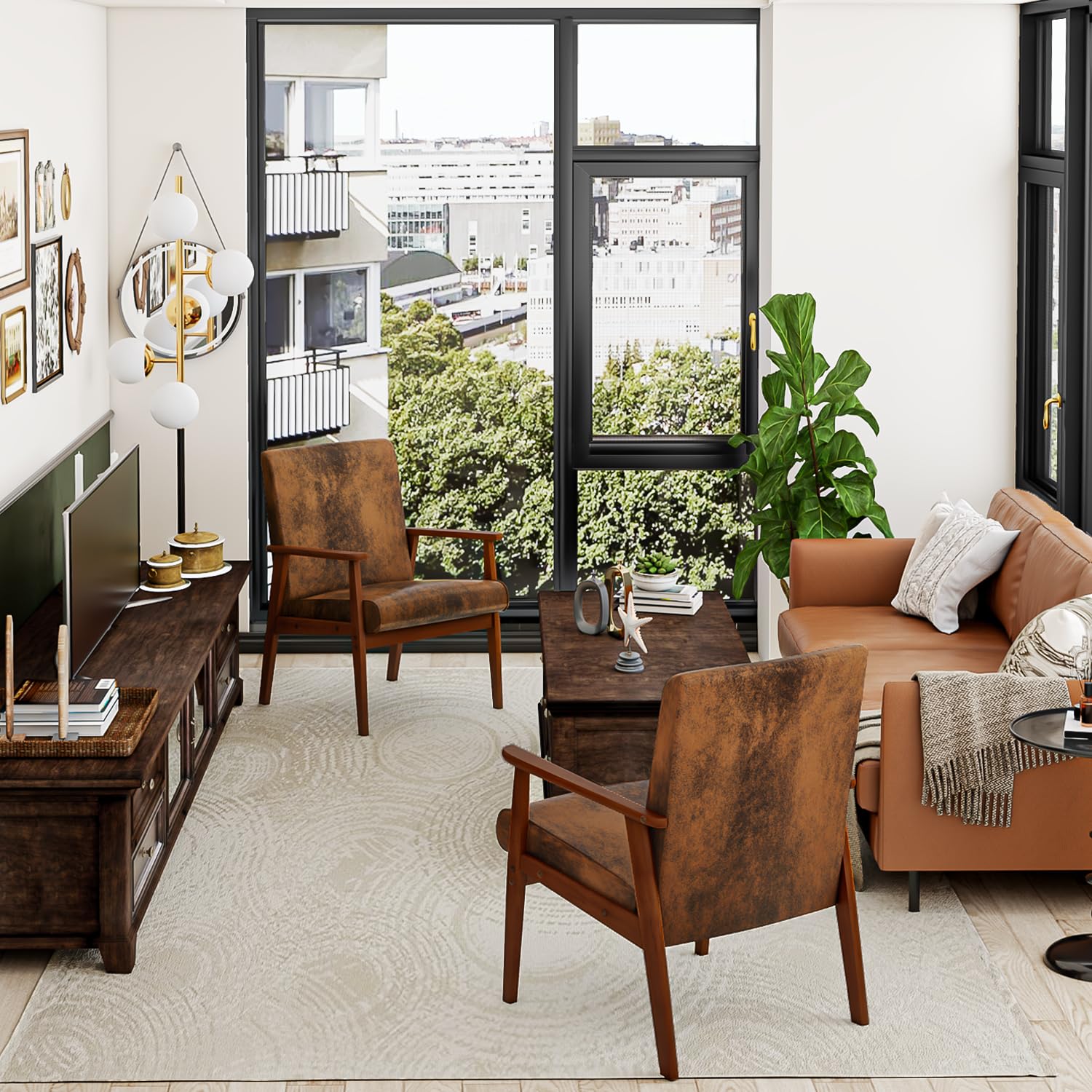 Foto 8 | Silla de Madera FurnitureR Bruqax Marrón