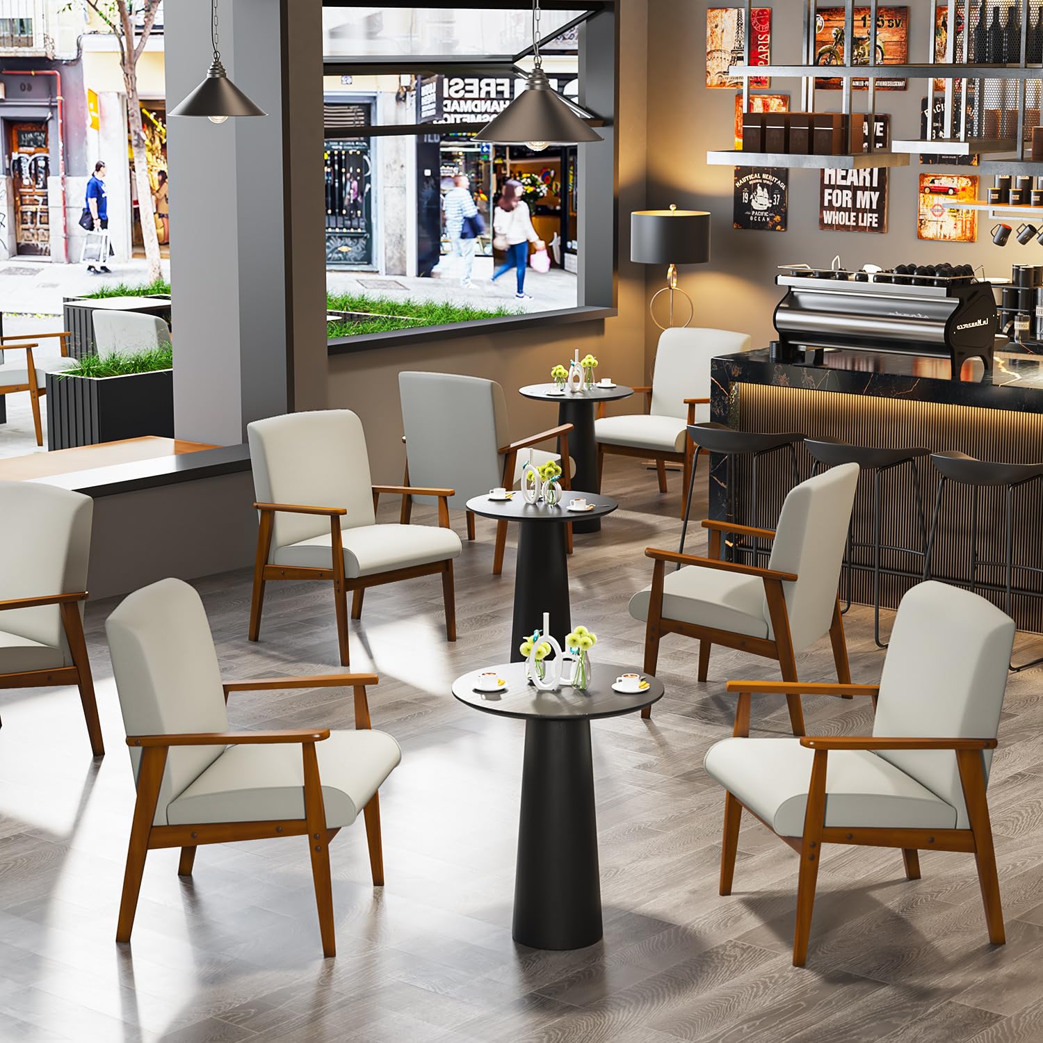 Foto 2 | Silla Decorativa Furniturer Bruqax Beige 60 X 62 X 87.5 Cm