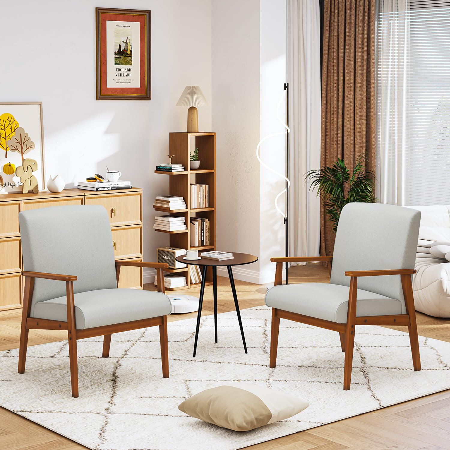 Foto 5 | Silla Decorativa Furniturer Bruqax Beige 60 X 62 X 87.5 Cm