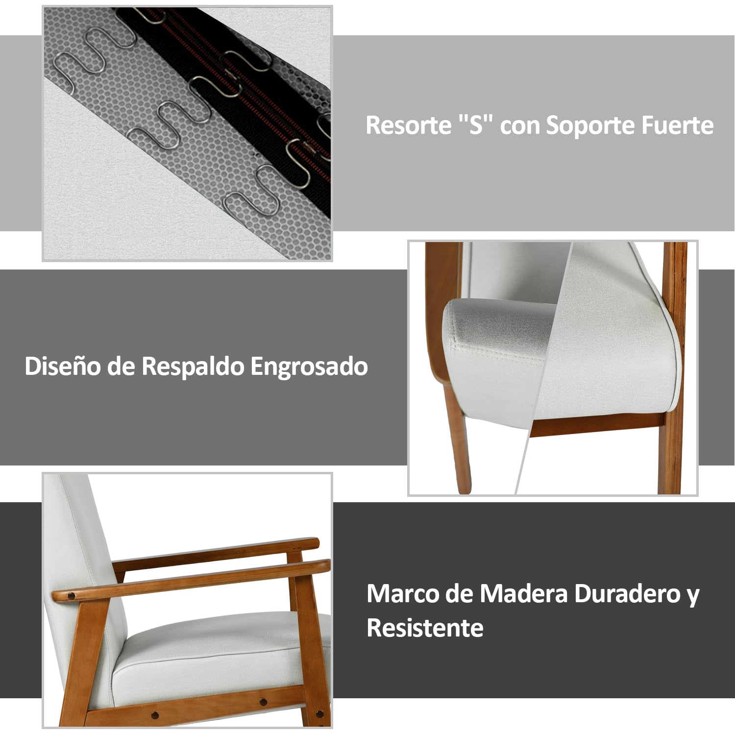 Foto 6 | Silla Decorativa Furniturer Bruqax Beige 60 X 62 X 87.5 Cm