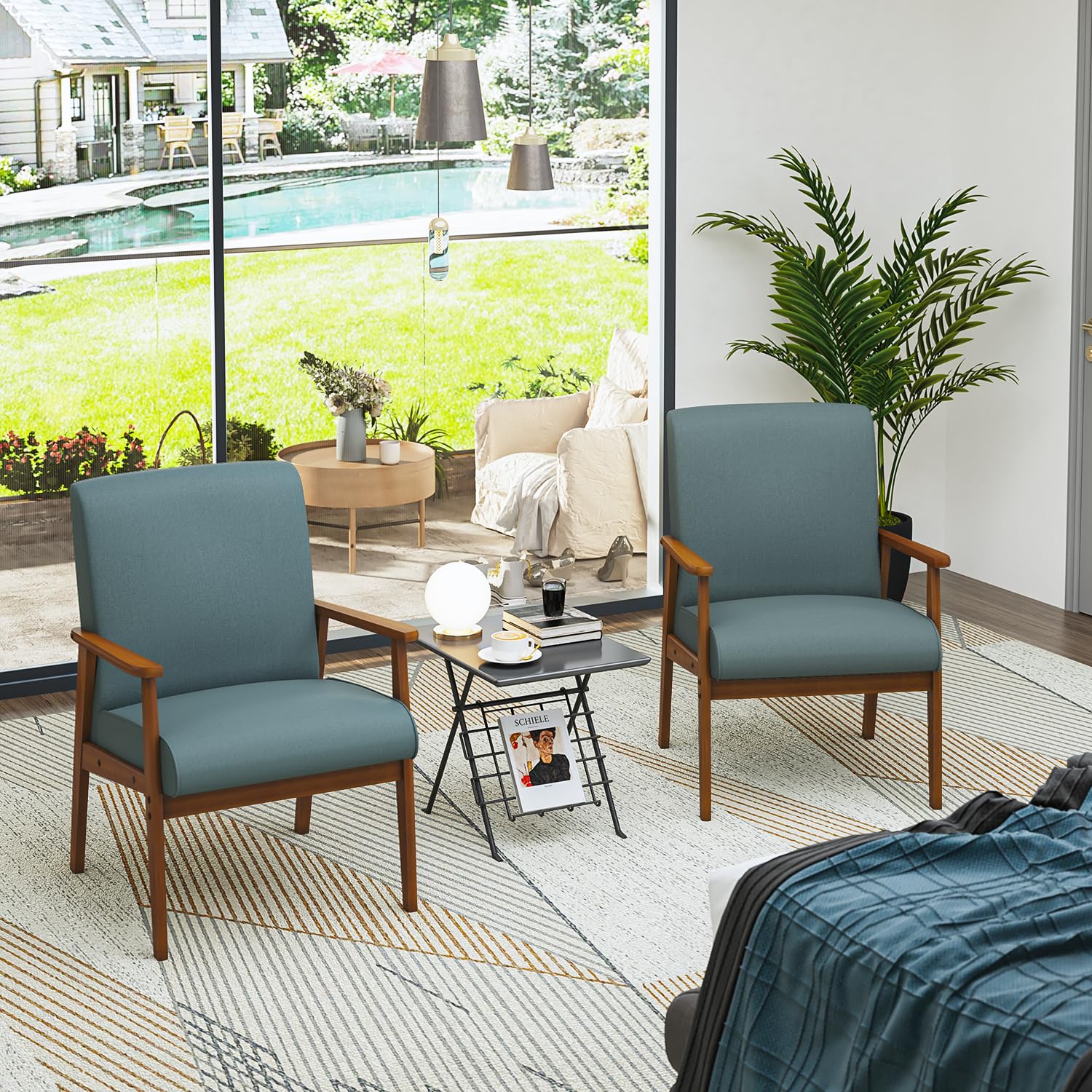 Foto 4 | Silla Decorativa Furniturer Bruqax Verde 60 X 62 X 87.5 Cm