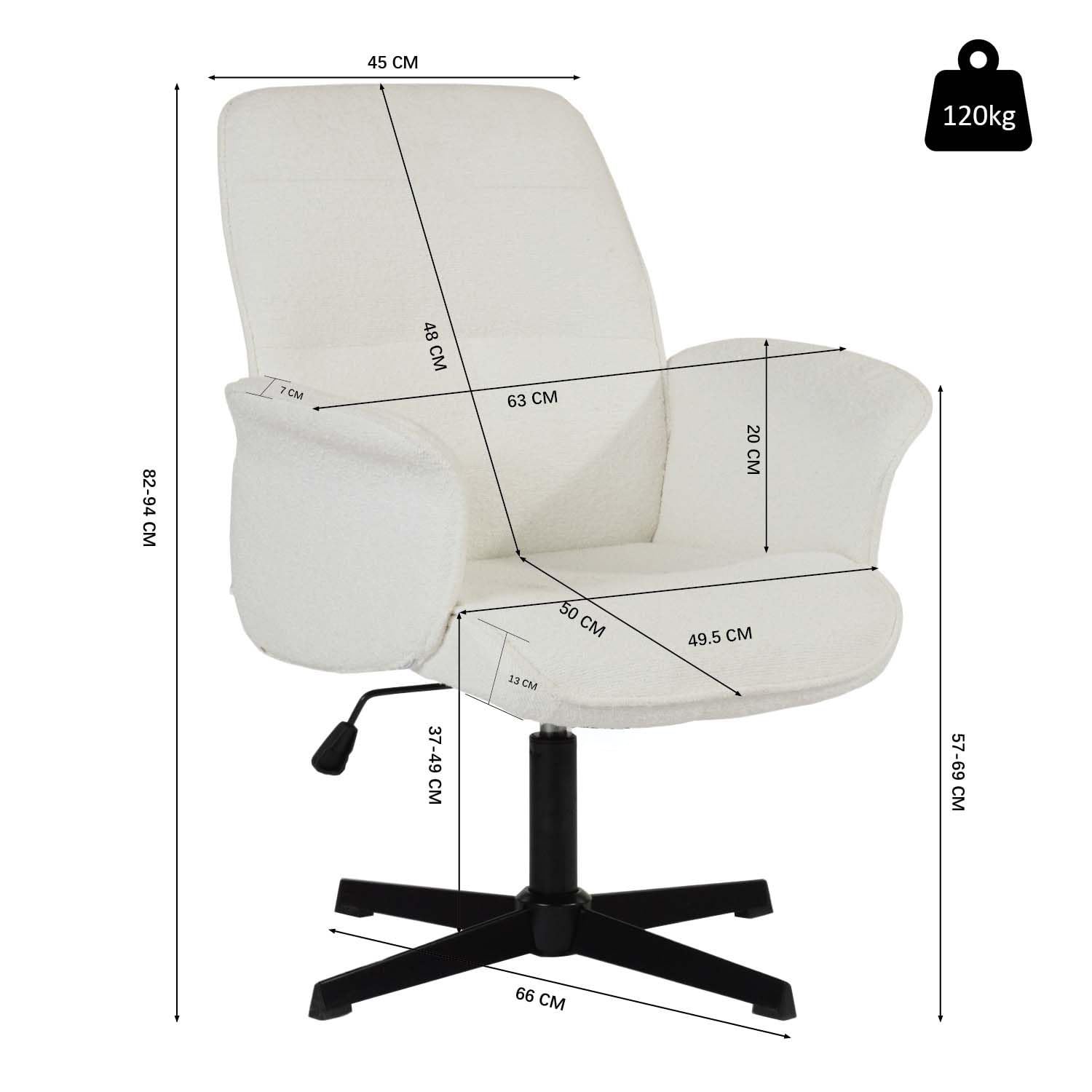 Foto 4 pulgar | Silla FurnitureR Thomasina Blanca