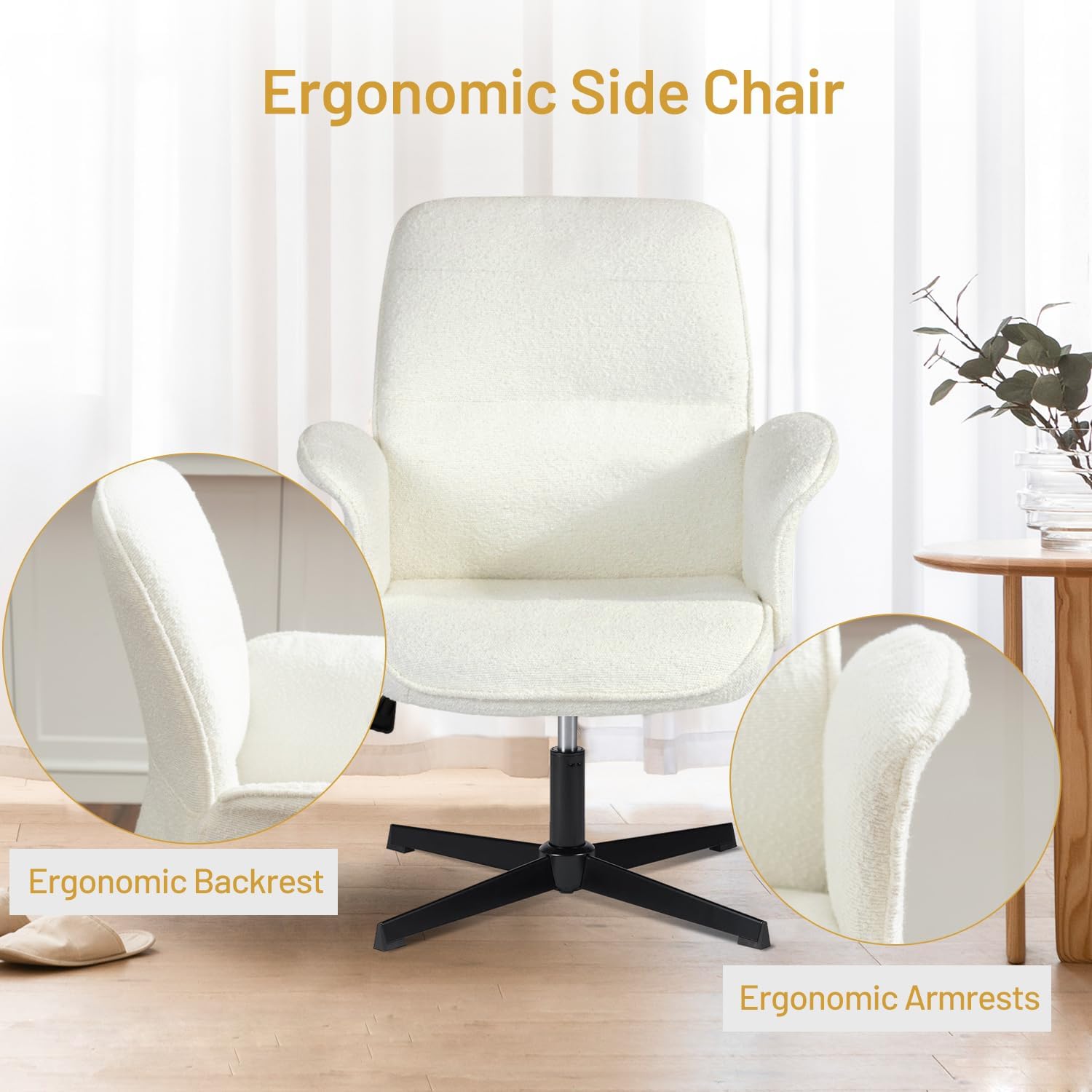 Foto 9 pulgar | Silla FurnitureR Thomasina Blanca