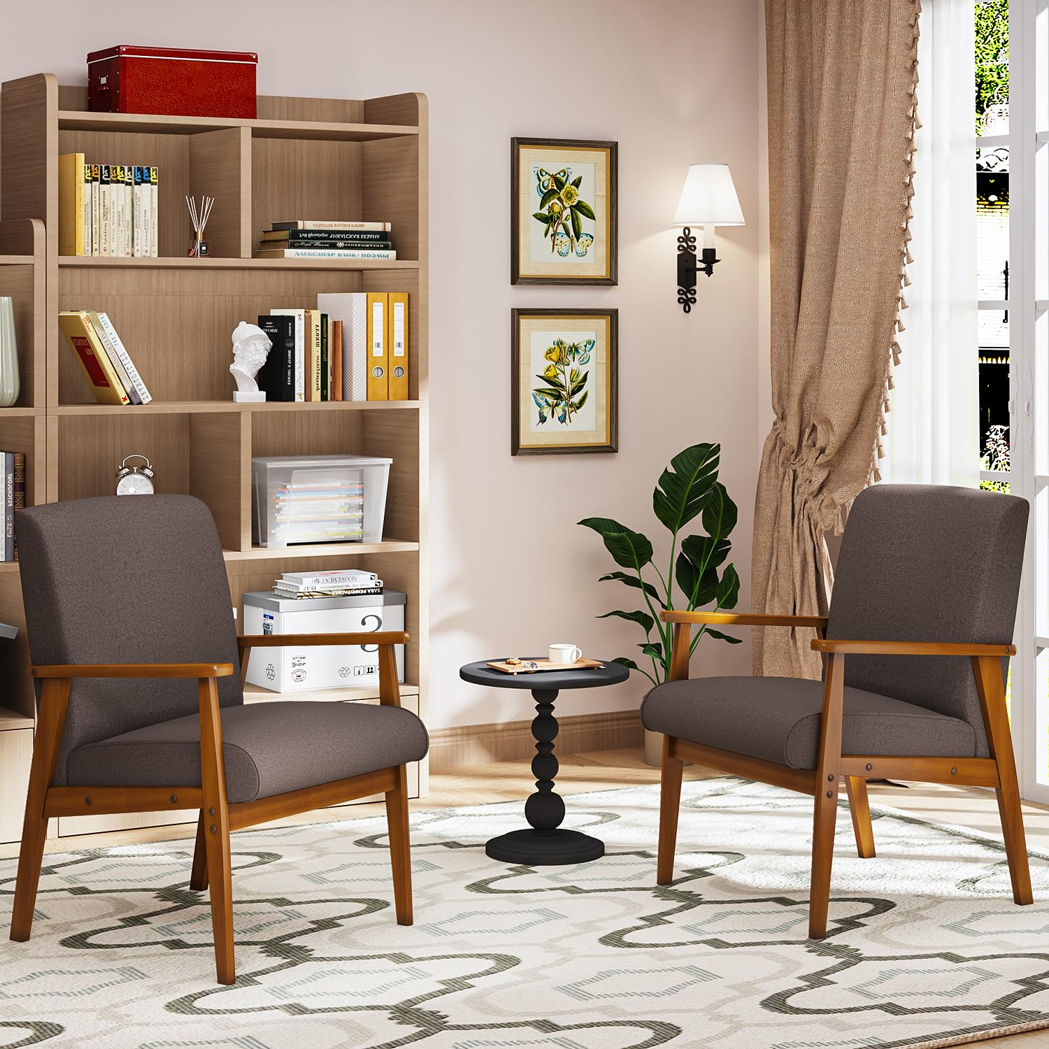 Foto 3 pulgar | Silla Decorativa Furniturer Bruqax Marrón 60 X 62 X 87.5 Cm