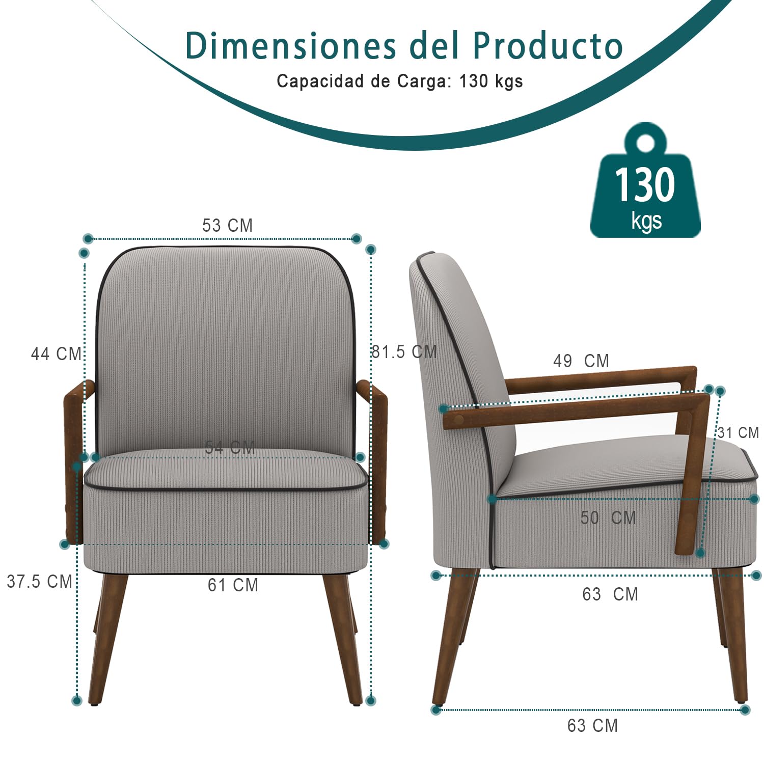 Foto 3 pulgar | Silla Decorativa Furniturer Doggy Gris
