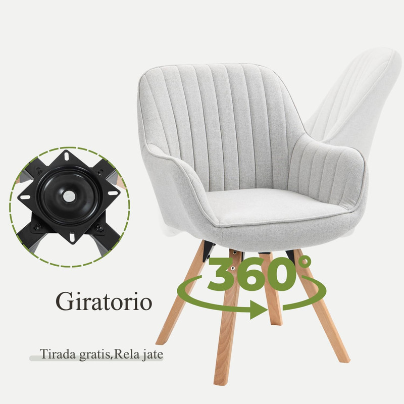 Foto 7 pulgar | Siila Sillón Individual Ggiratoria 360° Beige Gomyhome