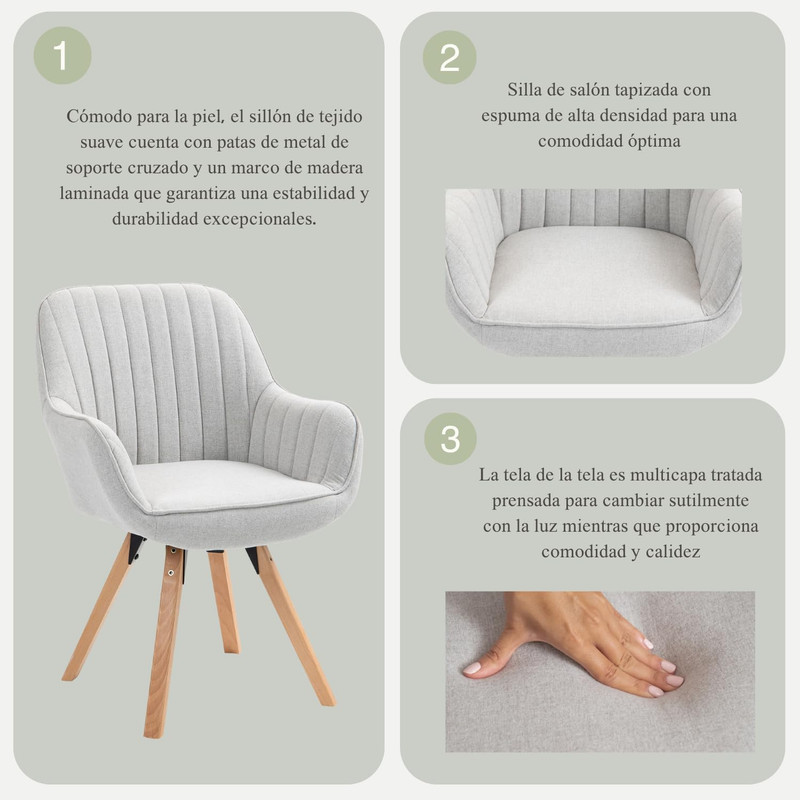 Foto 8 pulgar | Siila Sillón Individual Ggiratoria 360° Beige Gomyhome
