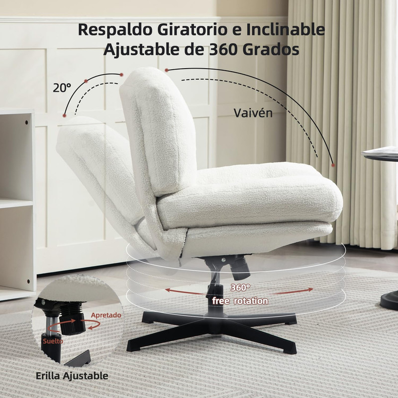 Foto 6 pulgar | Sillon Ocasional Individual Con Giro De 360 ​​grados Rojo Gomyhome